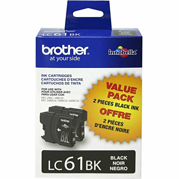 Brother International Black Ink Cartridge  2 Pack, 2PK LC612PKS